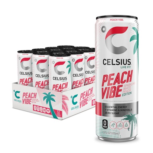 Celsius peach vibe sparkling - peach,